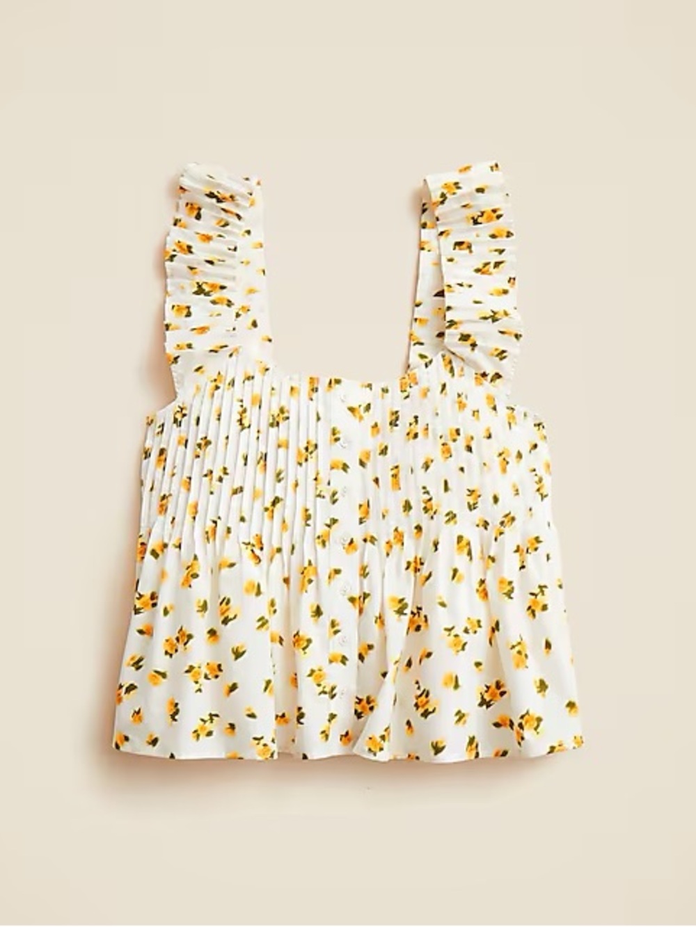 NWOT J. Crew Pintuck peplum top in budding rose print | Size: S